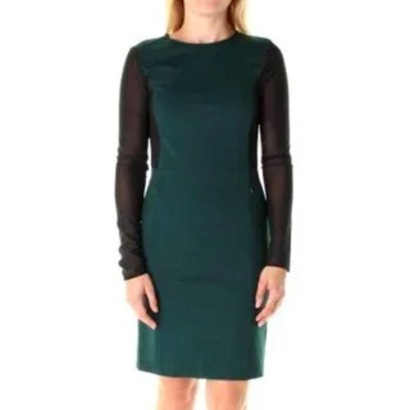 Kenneth Cole Above Knee Emerald Sheath Dress - Picture 1 of 5